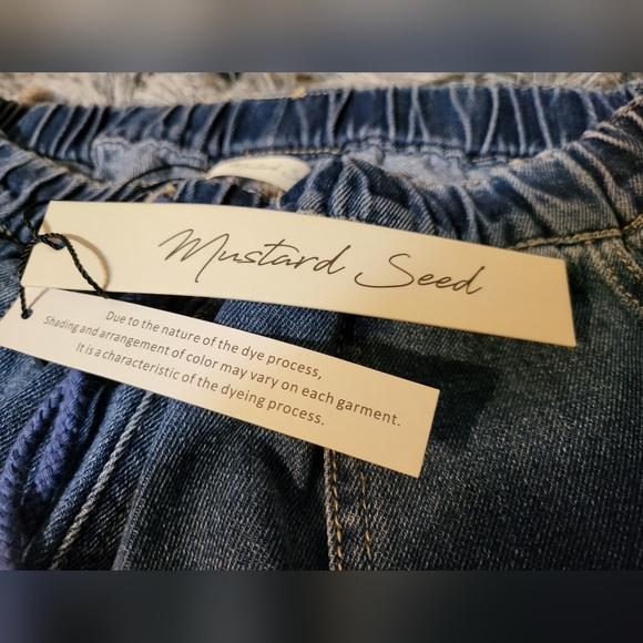 Mustard Seed Ombre Cropped Drawstring Jean in M - Picture 6 of 8